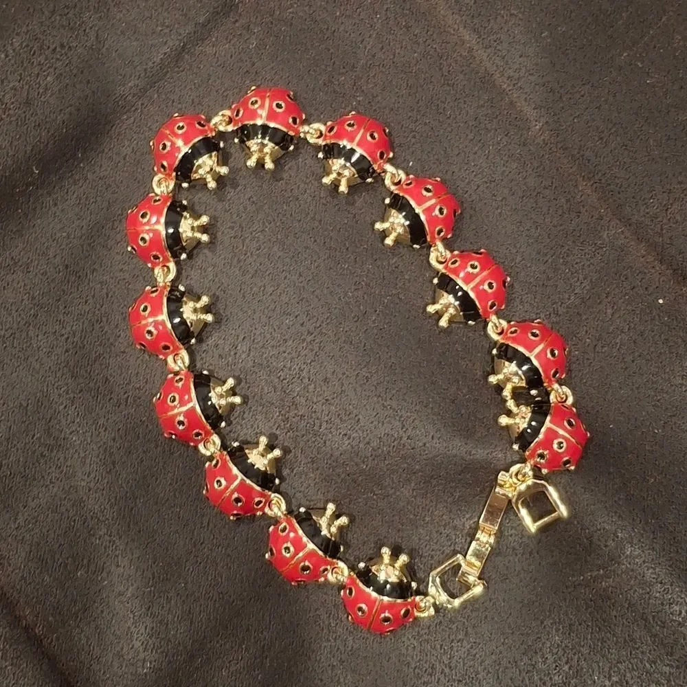Elegant 18K Gold Plated Ladybug Bracelet